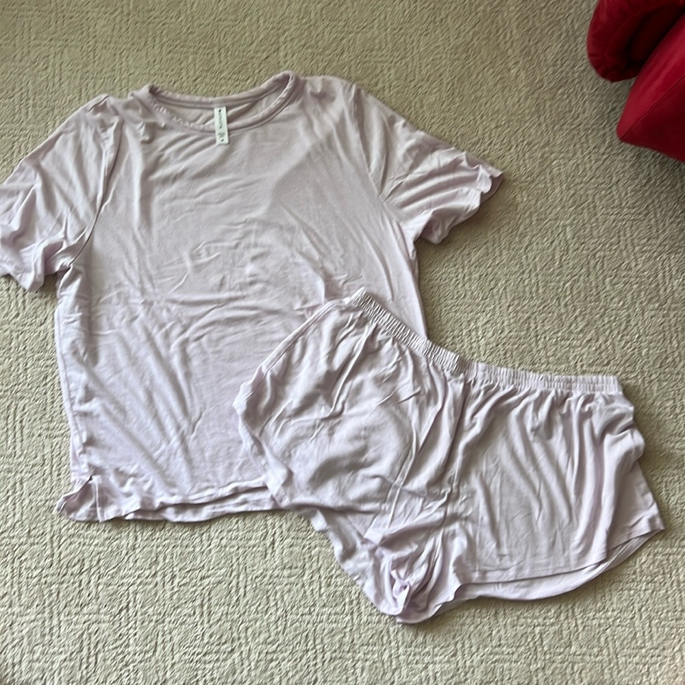 Athleta light pink lounge set